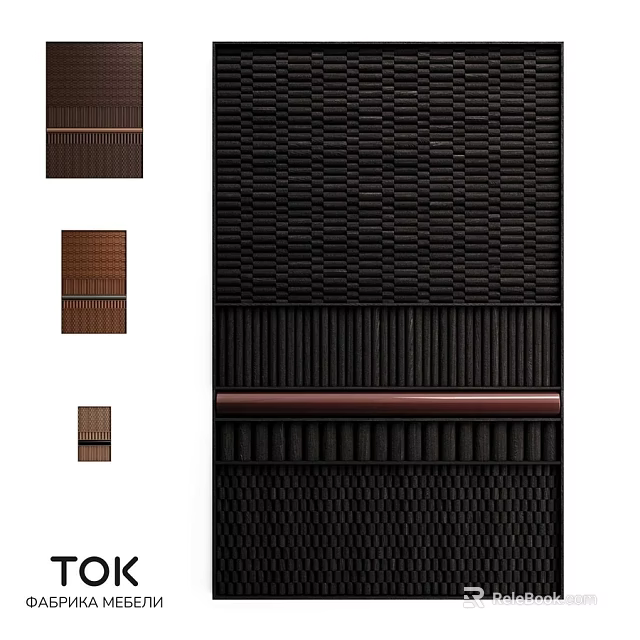 Dark Woven Texture Photo Frame Collection With Various Sizes And Wooden Accents 3d model 