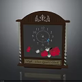 High Class Quartz Clock With Wooden Frame Carved Details And Rose Floral Decorations