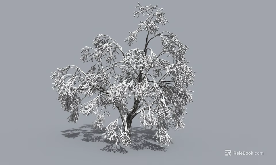 Snow Covered Arbor With Frosted Branches And Natural Winter Silhouette 3d model 