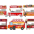 Colorful Mobile Food Carts With Various Designs For Selling Street Snacks