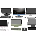 Assorted All In One Computers With Monitors Keyboards And Mice Collection 3d model