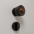 Modern Black Door Handle With Wooden Accent And Round Metal Design For Home Interior