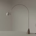Modern Floor Lamp With Arched Metal Frame White Lampshade And Minimalist Interior Design