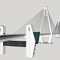 Various Bridge Structural Designs With Cable Stayed And Arch Features 3d model
