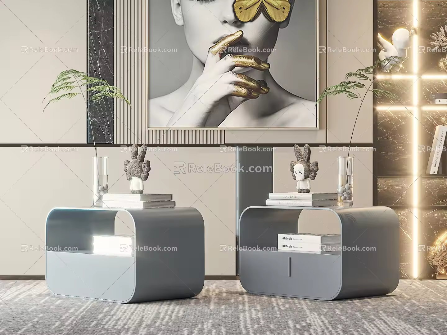 Bedside Table Ornaments Table Lamp 3d model