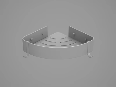 Metal Bathroom Corner Shelf Hollow Design Wall Mounted Storage Accessory 3d model