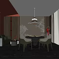 Modern Hotel Mahjong Room With Sofa Seating Mahjong Table And Chinese Wall Decor