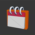 Colorful 3D Calendar Design With Orange Pink Border White Page And Three Rings