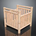 Natural Bamboo Baby Crib With Sturdy Railings And Safe Simple Design