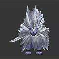 White Feathered Lion Mythical Creature Character With Fluffy Mane And Tail 3d model