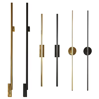 Sleek Modern Wall Lamps With Linear Design In Gold And Black For Home Interior 3d model