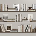 Minimalist Books And Magazines Display On Wooden Shelves With Decorative Items In Modern Interior