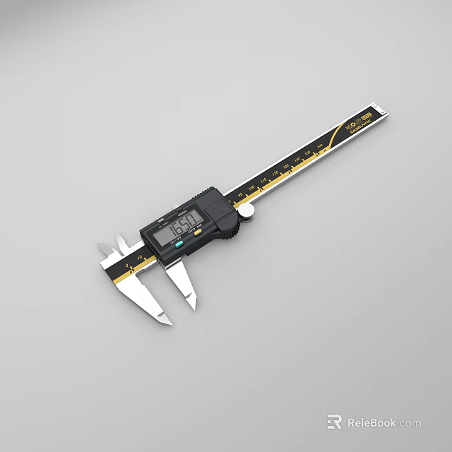 Precision Digital Caliper Hardware Tool With Electronic Display And Stainless Steel Body 3d model 
