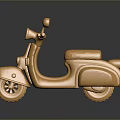 Shiny Golden Motorcycle Model With Rearview Mirrors Seat And Wheels