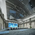 Modern Monitoring Room Interior Design With Large Display Screen Conference Tables And Chairs