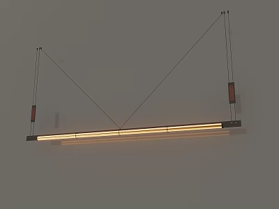 Modern Linear Suspended Chandelier With Hanging Structure And Illuminated Strip Design 3d model