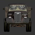 Vintage Old Truck With Wooden Cargo Bed And Classic Front Design And Wheels Details