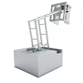 Industrial Mechanical Device With White Base Metal Frame And Red Components 3d model