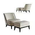 Modern Single Sofa Foot Combination 3d model