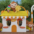 Modern Wenchuang Store Monkey Wenchuang Store 3d model