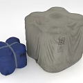 Gray Unfolded Blue Folded Bean Bag Chair Set For Home Living Room