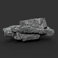 Natural Gray Rock Formation with Rough Textured Surface and Stacked Structure in Outdoor Scene