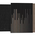 Wooden Textured Background Wall With Vertical Illuminated Slats For Modern Decor