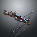 Detailed Ornate Medieval Crossbow With Intricate Mechanical Structure And Metallic Finish