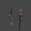 SCAT KING Black Red Weapon with Magazine and Bullet Components 3d model