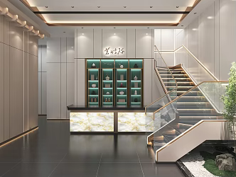 Modern Foyer Hotel Foyer Lobby 3d model