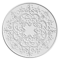 White Circular Decorative Ceiling Light Panel With Intricate Floral Patterns Elegant Design For Home Interiors 3d model
