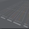 Road Infrastructure With Parallel Lane Lines White Orange Markings And Striped Rumble Strips
