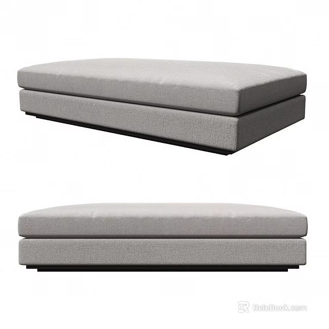 Gray Fabric Sofa Bench With Modern Sleek Design And Comfortable Seat 3d model