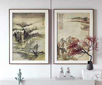 New Chinese Landscape Painting Hanging Painting Decorative Painting 3d model