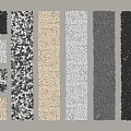 Stone and Wood Various Colored Textured Plank Samples Arranged in 3d model