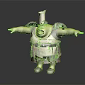 Green Skinned Ogre Shrek In Armored Outfit With Leather Corset Arms Outstretched