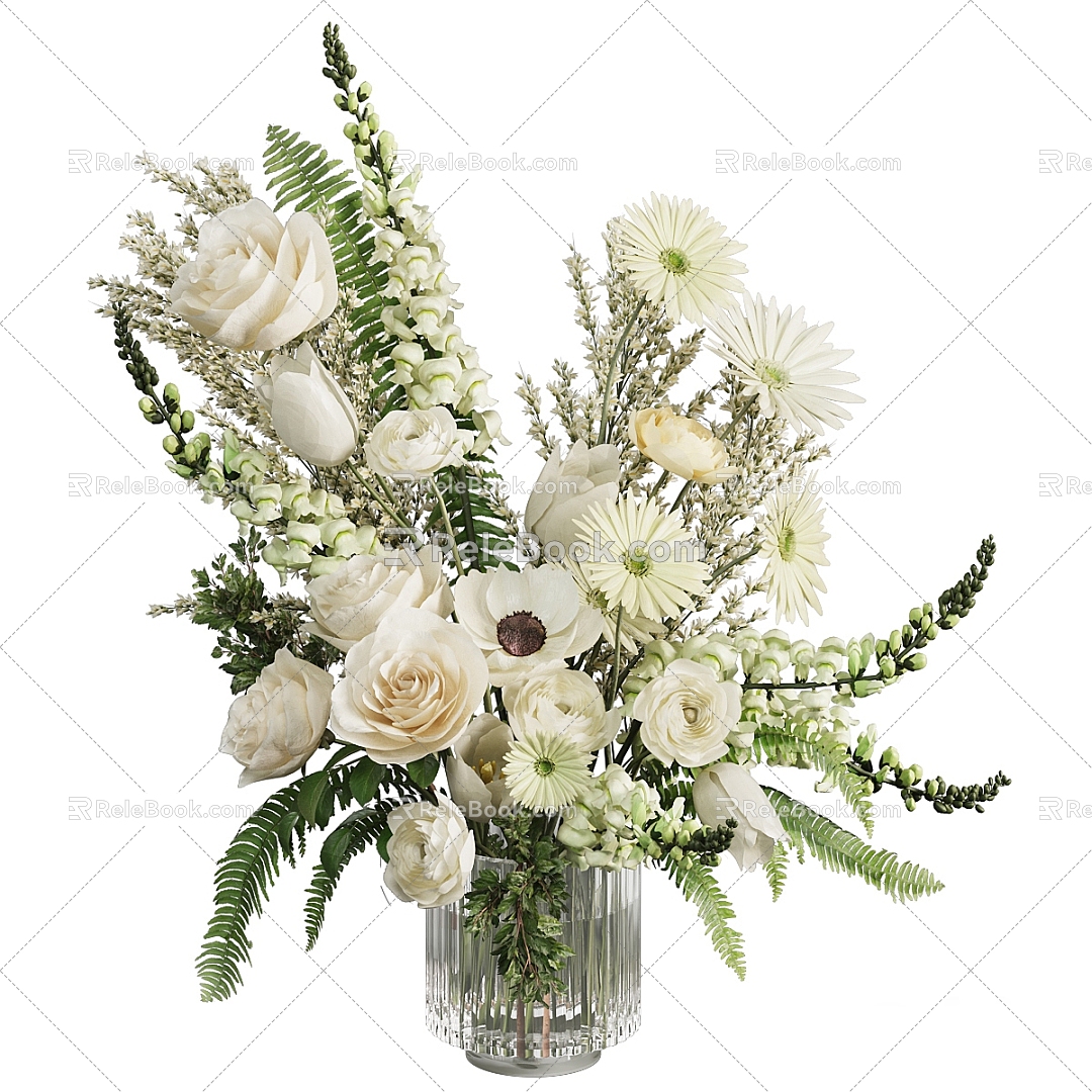 Vase flower flower arrangement flower vase flower combination 3d model