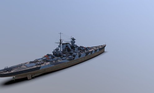 modern warship battleship destroyer 3d model