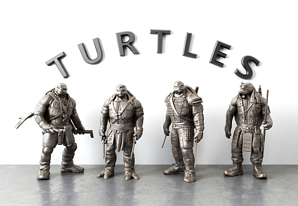 Modern sculpture Ninja Turtles ornaments 3d model