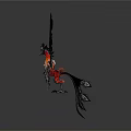Phoenix Mythical Bird With Black Flame Like Wings And Red Body Features