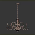 Copper Light Fixture Combination With Multiple Arms And Decorative Bulbs For Modern Indoor Decoration