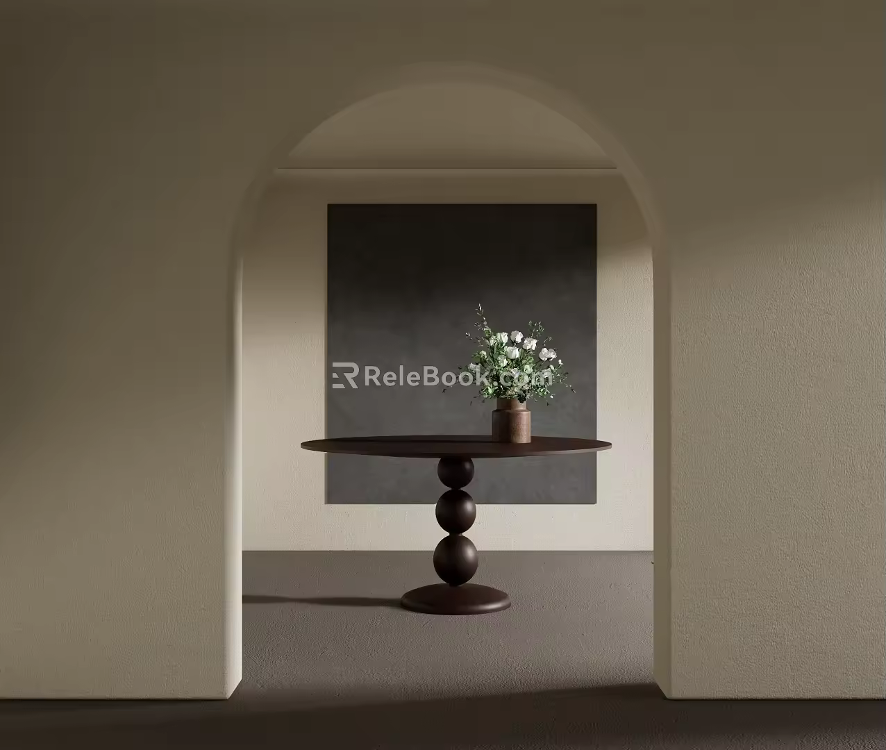 Quiet table in ancient table 3d model