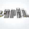 Fence Design Concepts With Various Structural Details Layouts And Metal Railings