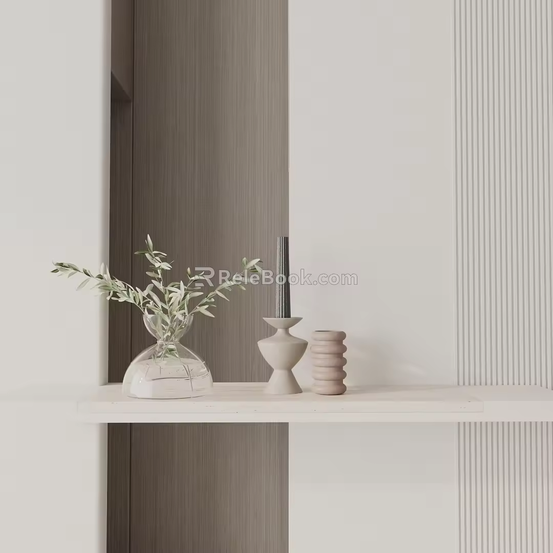 Modern vase ornaments combination 3d model