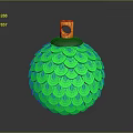 Green Sequined Spherical Clothing Accessory With Yellow Top Decoration For Apparel
