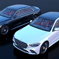 Black And White Luxury Cars With Modern Design And Brown Leather Interior