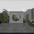 Modern Chinese Front Desk Reception Area With Wooden Chairs Green Plants And Staircase In Lobby