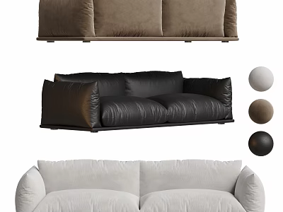 Modern Sectional Sofa With Black Brown White Color Options And Comfortable Seating Design 3d model