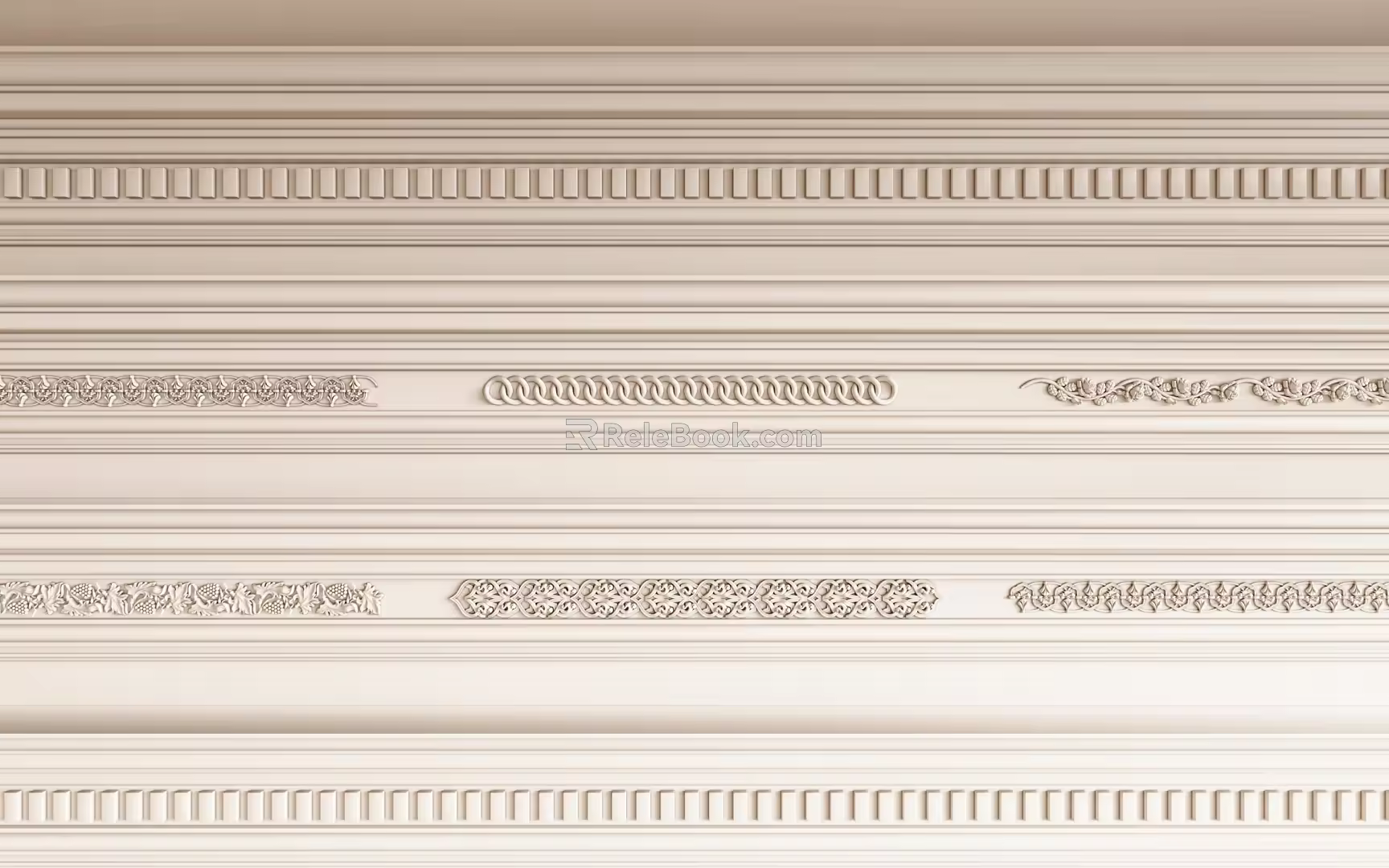 Carved lines European texture plaster lines 3d model