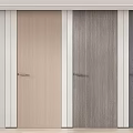 Modern Flush Doors Featuring Wood Grain Multiple Colors White Frames And Metal Handles 3d model